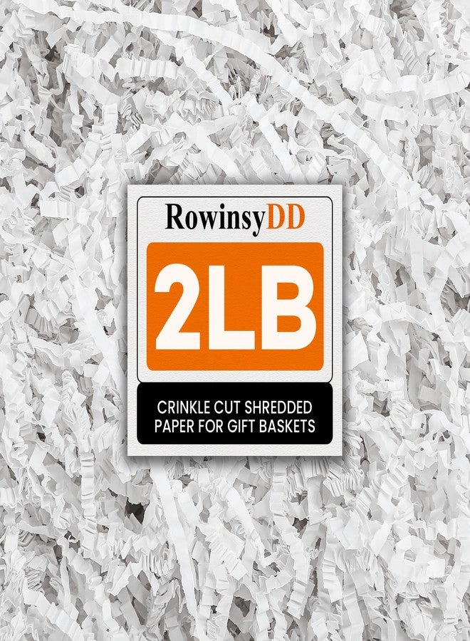 RowinsyDD ورق حشو أبيض مجعد من RowinsyDD، وزن 2 رطل، ورق مقطع وممزق لتغليف سلال الهدايا، وحشو الوسائد، وحشو قصاصات الورق الملونة للصناديق، مناسب لأعياد الفصح، وعيد الميلاد، وحفلات الزفاف، وأعياد الميلاد، وحفلات وصيفات العروس. - Image 1